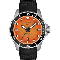 Tissot Seastar 2000 Automatik 44mm, Orange, 80 Stunden Gangreserve Herrenuhr T120.907.17.281.00