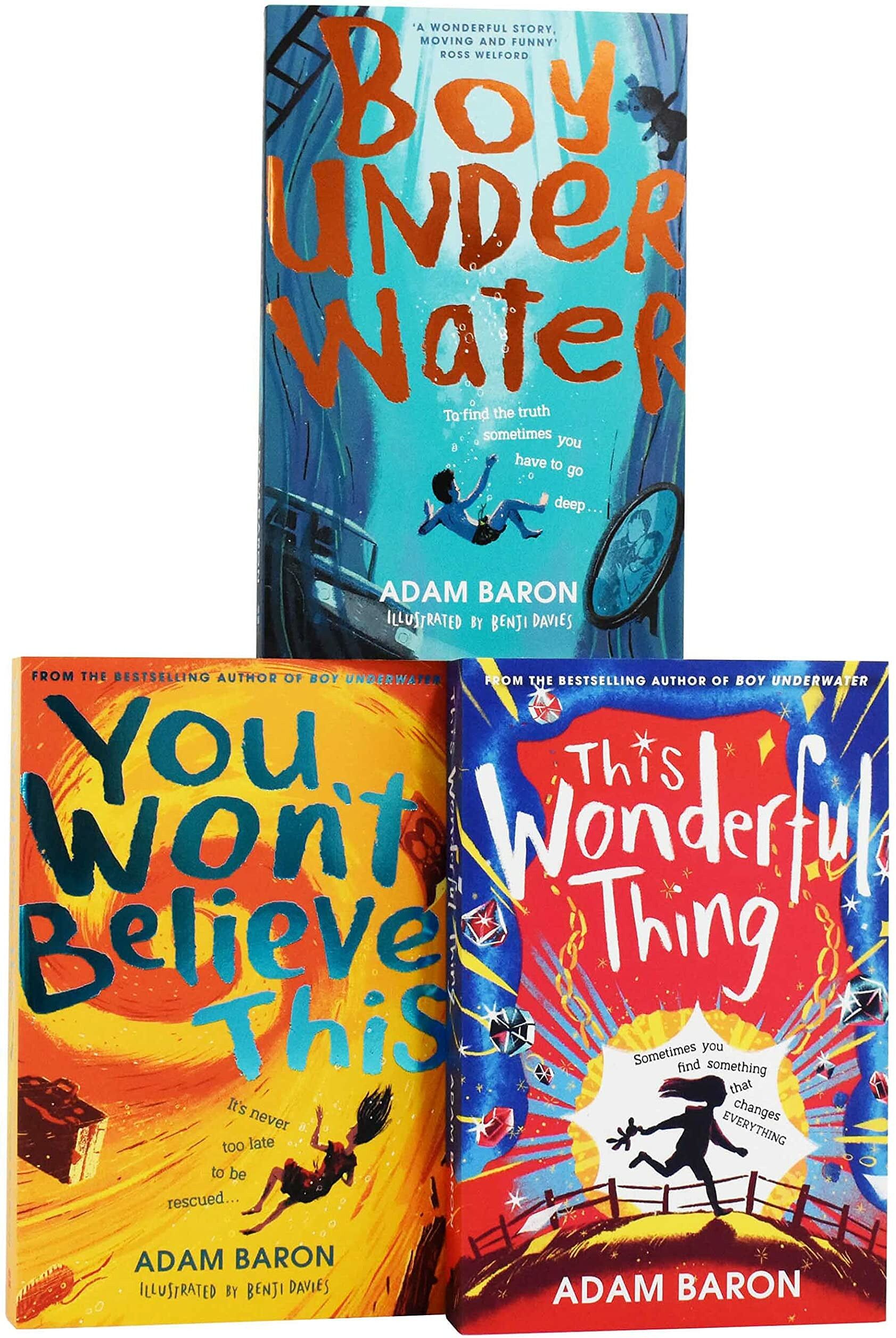 HARPERCOLLINS Adam Baron Boy Underwater Series 3 Books Set (Boy Underwater, You Wont Believe This, This Wonderful Thing)