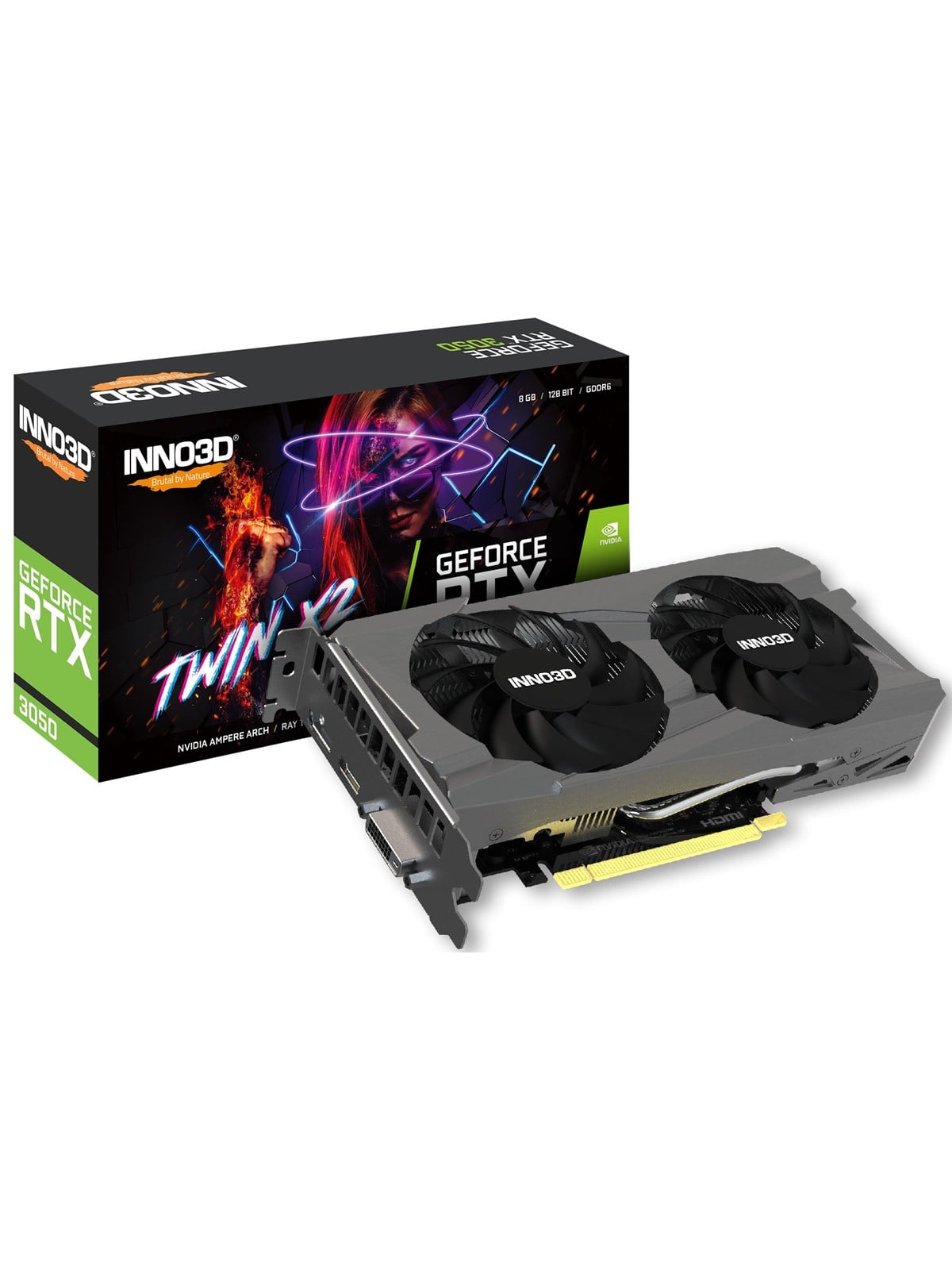 Inno3D GeForce RTX 3050 Twin X2 V2 - 8GB GDDR6 RAM - Grafikkarte