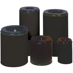 VAR Papierkorb 80 l schwarz selbstlöschend, Abfalleimer, Schwarz