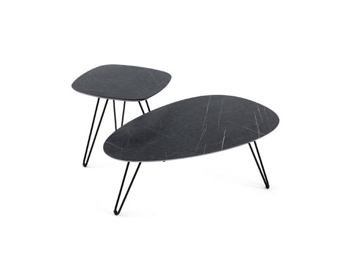 HomeGuru Couchtisch 2er Set,Satztisch,Beistelltisch,Marmormuster,gefast,modernes Design (2-St., Set)