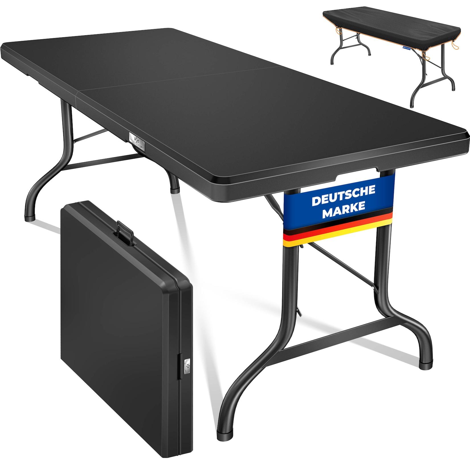 KESSER® Buffettisch Tisch klappbar Kunststoff 183x76 cm Campingtisch Partytisch Klapptisch Gartentisch für Garten, Terrasse und Balkon zusammenklappbar 8 Personen inkl. Tragegriff und Cover