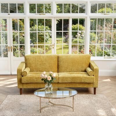 DREAMSIDEA Modern Loveseat with Bolster Pillows