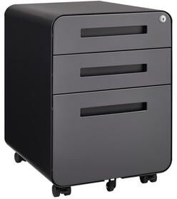 Rounded 3-Drawer Steel Mobile Filing Storage Cabinet with Lock and 5-Wheel for Storing Legal/Letter/A4