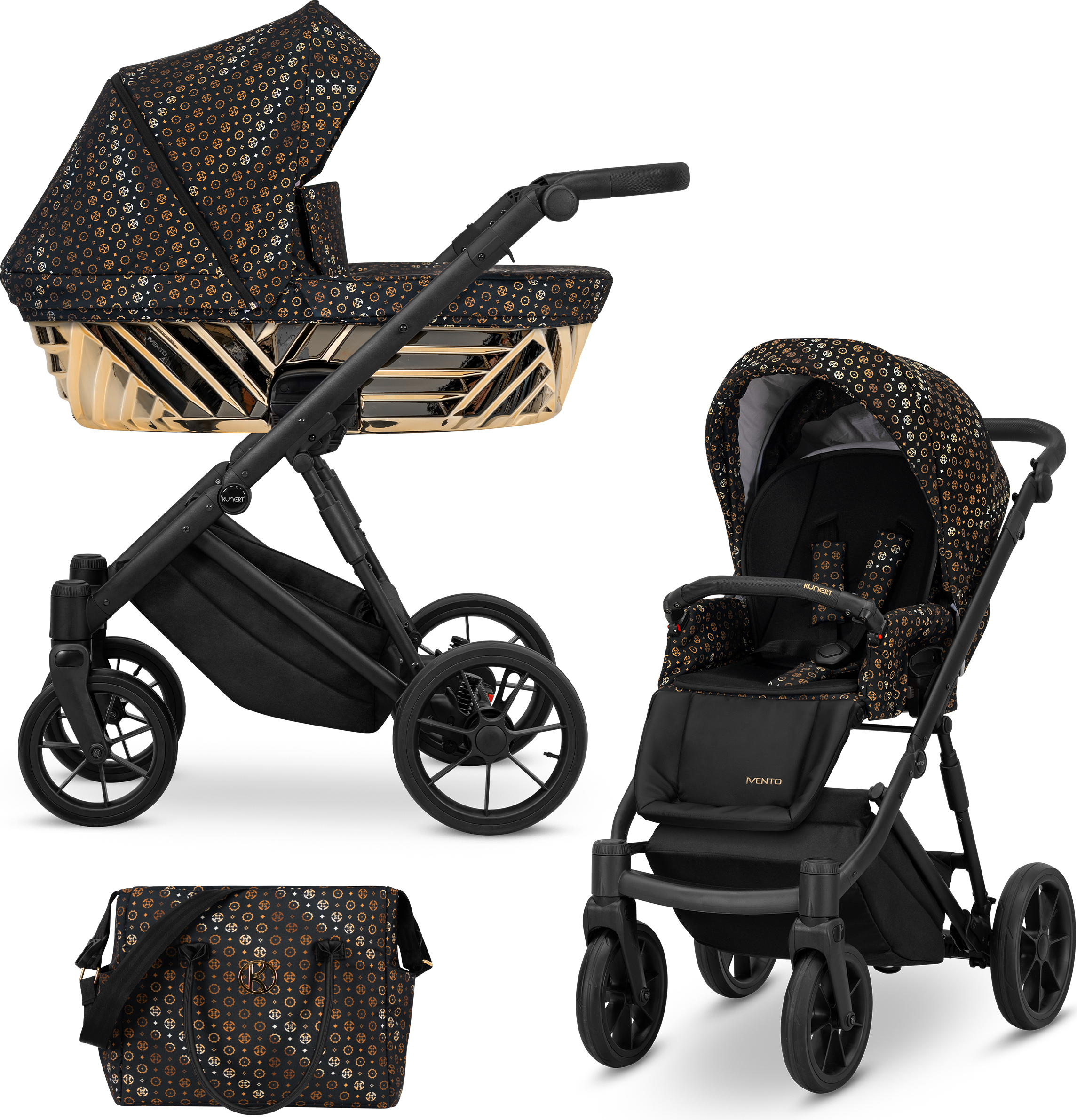 Kinderwagen Kunert Ivento Glam 2in1 - Farbe: Black Style
