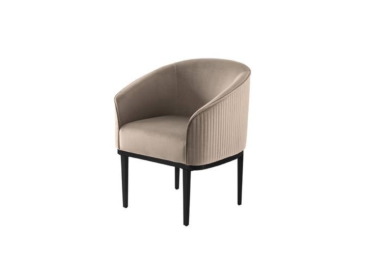 Ella Esszimmerstuhl - Taupe - Schwarze Basis