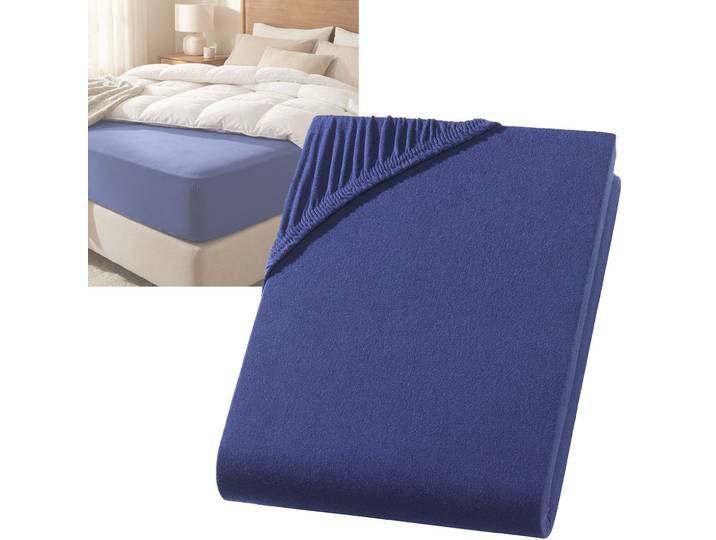Spannbetttuch für Boxspringbett & Wasserbett, navy, 140-160x220 cm