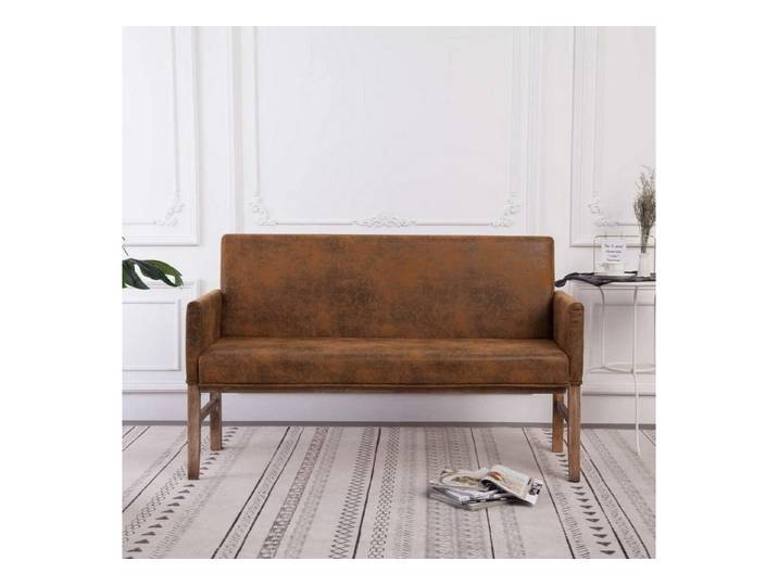 LuxusKollektion Polsterbank Polsterbank 140cm Braun Vintage Lederoptik (1-St)