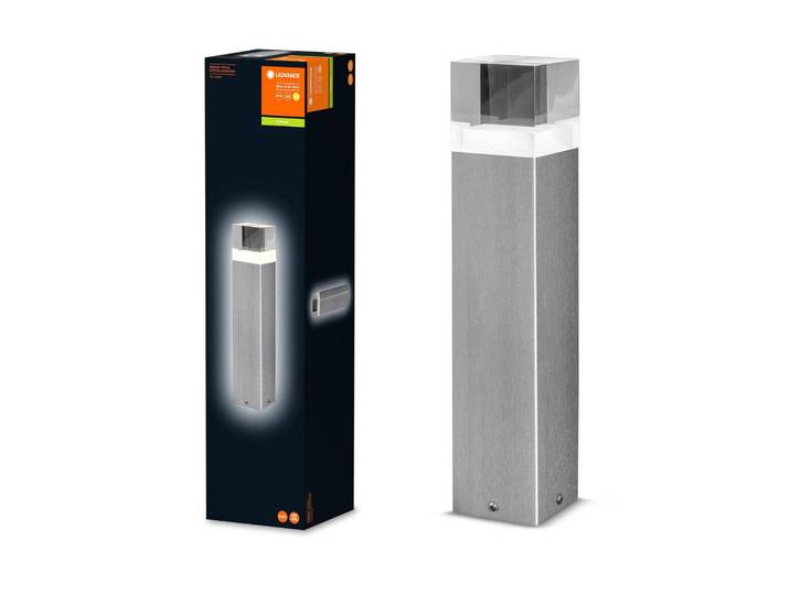 LEDVANCE Endura Style Crystal LED-Sockelleuchte, alu / grau / zink, Aluminium, Modern