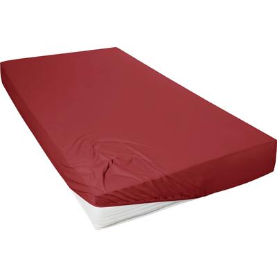 Spannbettlaken PRIMERA "Mako-Feinjersey Spannbetttuch", rot, B:90cm L:200cm, Mako-Jersey, Obermaterial: 100% Baumwolle, Bettlaken, Spannbettlaken, Geeignet für Standardmatratzen bis 22 cm, 100% Baumwolle