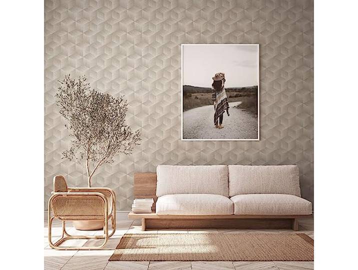A.S. Création 3D behang vintage beige grijs vliesbehang patroon 385061 - behang woonkamer duurzaam - 10,05 x 0,53 m - Made in Germany