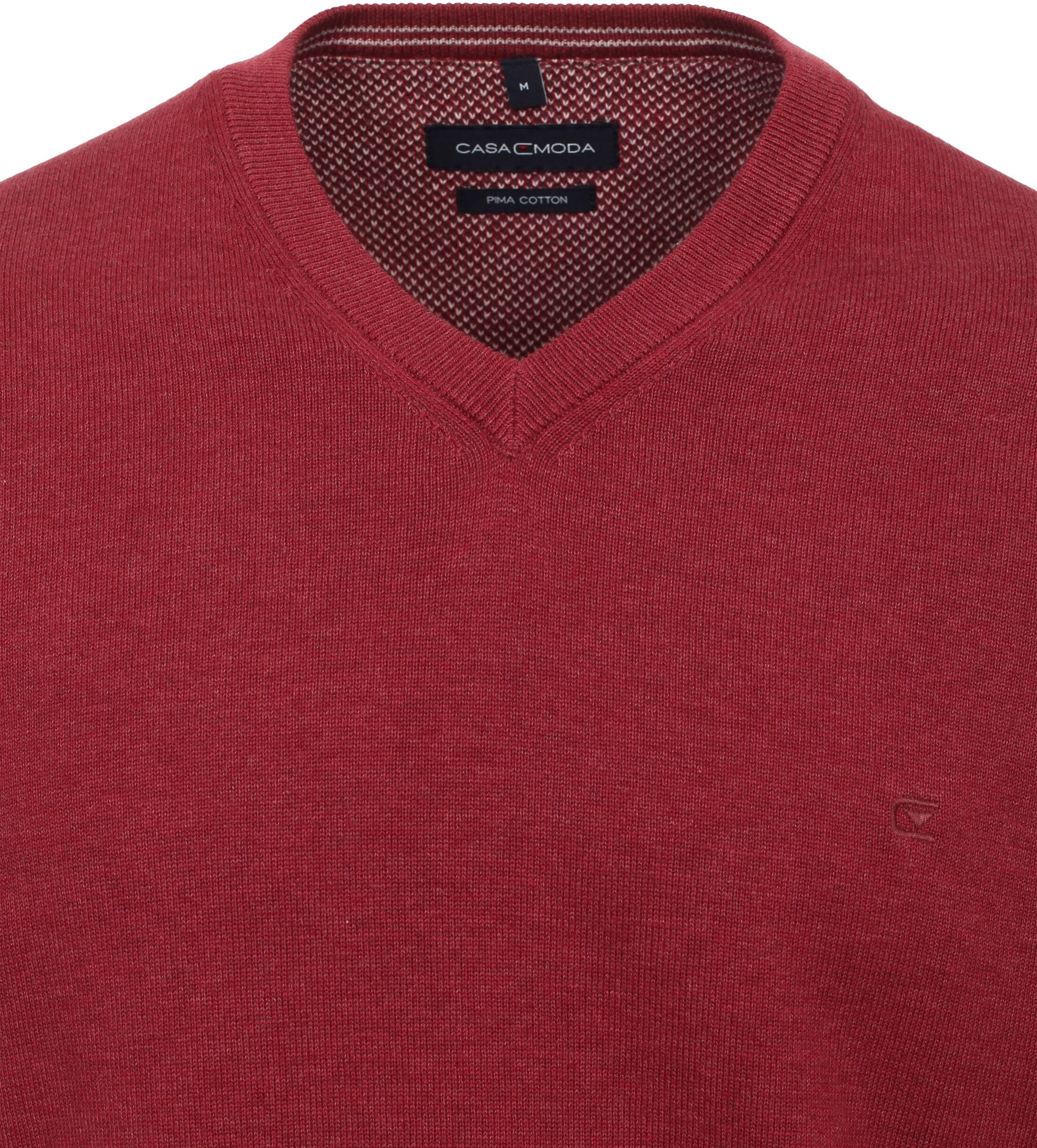 Strickpullover CASAMODA "CASAMODA Pullover uni", Herren, Gr. M, rot (bordeauxrot), 100% Baumwolle, Pullover Strickpullover