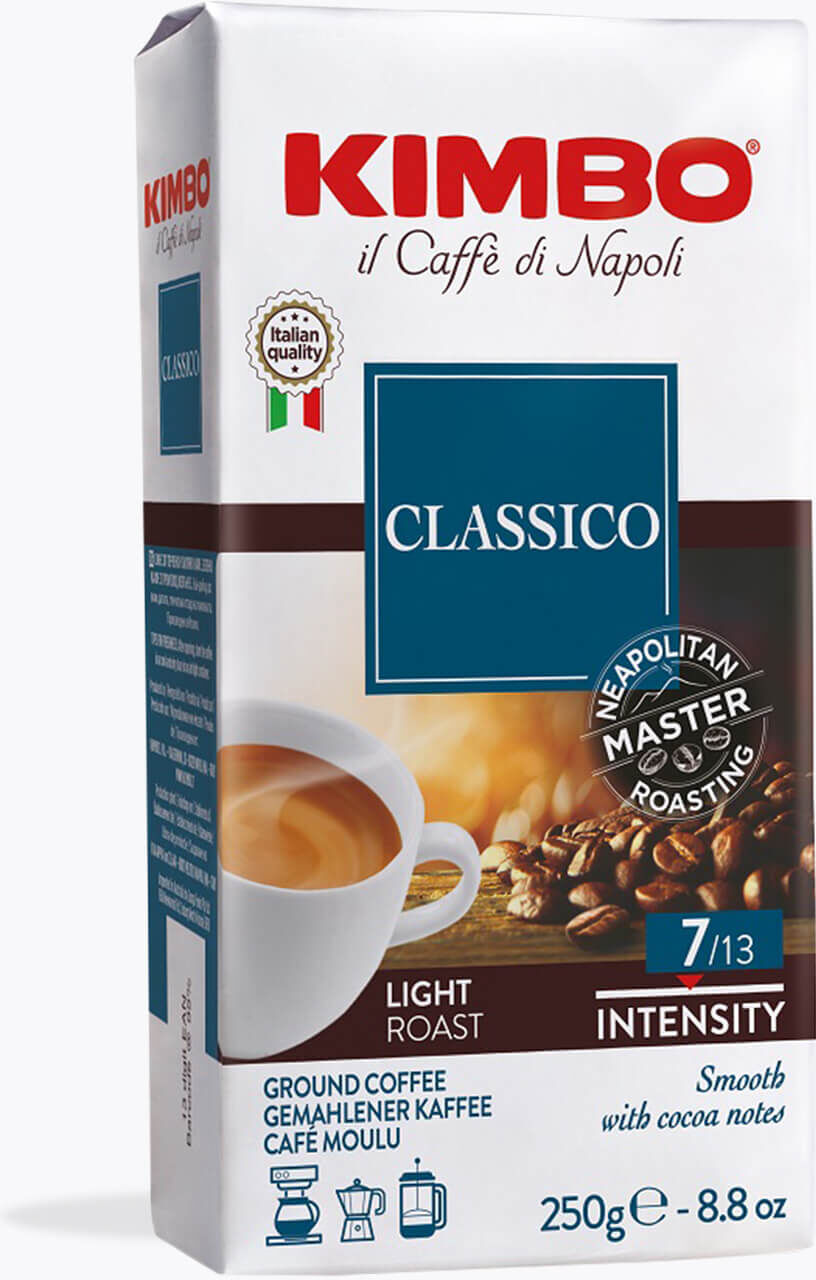 Kimbo Classico Espresso 250 g   Ganze Bohne   Kräftige Italienische Röstung aus Arabica & Robusta für intensiven Kaffeegenuss, würzig & aromatisch
