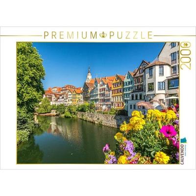CALVENDO Puzzle Historische Tübinger Neckarfront mit Blumenschmuck | 2000 Teile Lege-Größe 90x67cm Foto-Puzzle für glückliche Stunden