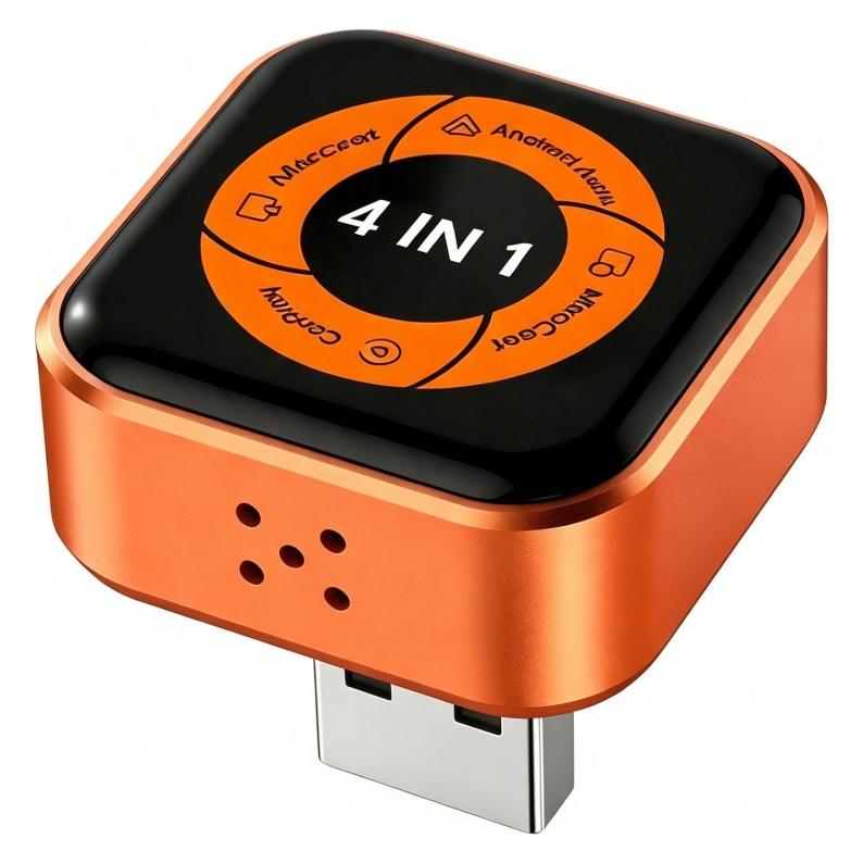 Carlinkit Wireless Carplay / Android Auto Adapter Mini Ultra6, Black Orange (092458)