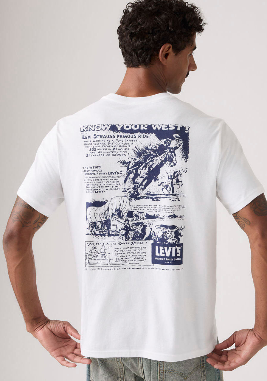 Levi's Levis "SS RELAXED FIT TEE" mit grossem Frontprint know your west 1 weiß plus M