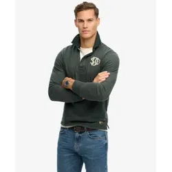 Superdry für Herren. M2014011A Vintage Athletic Rugby grünes Poloshirt (XXL), Lässig, Baumwolle, Langarm