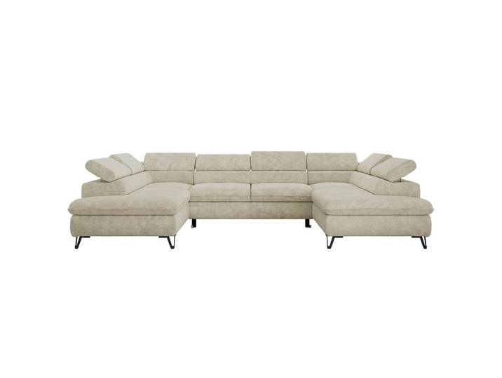 WOHNLANDSCHAFT PABLO U Schenille grob gewebt Creme