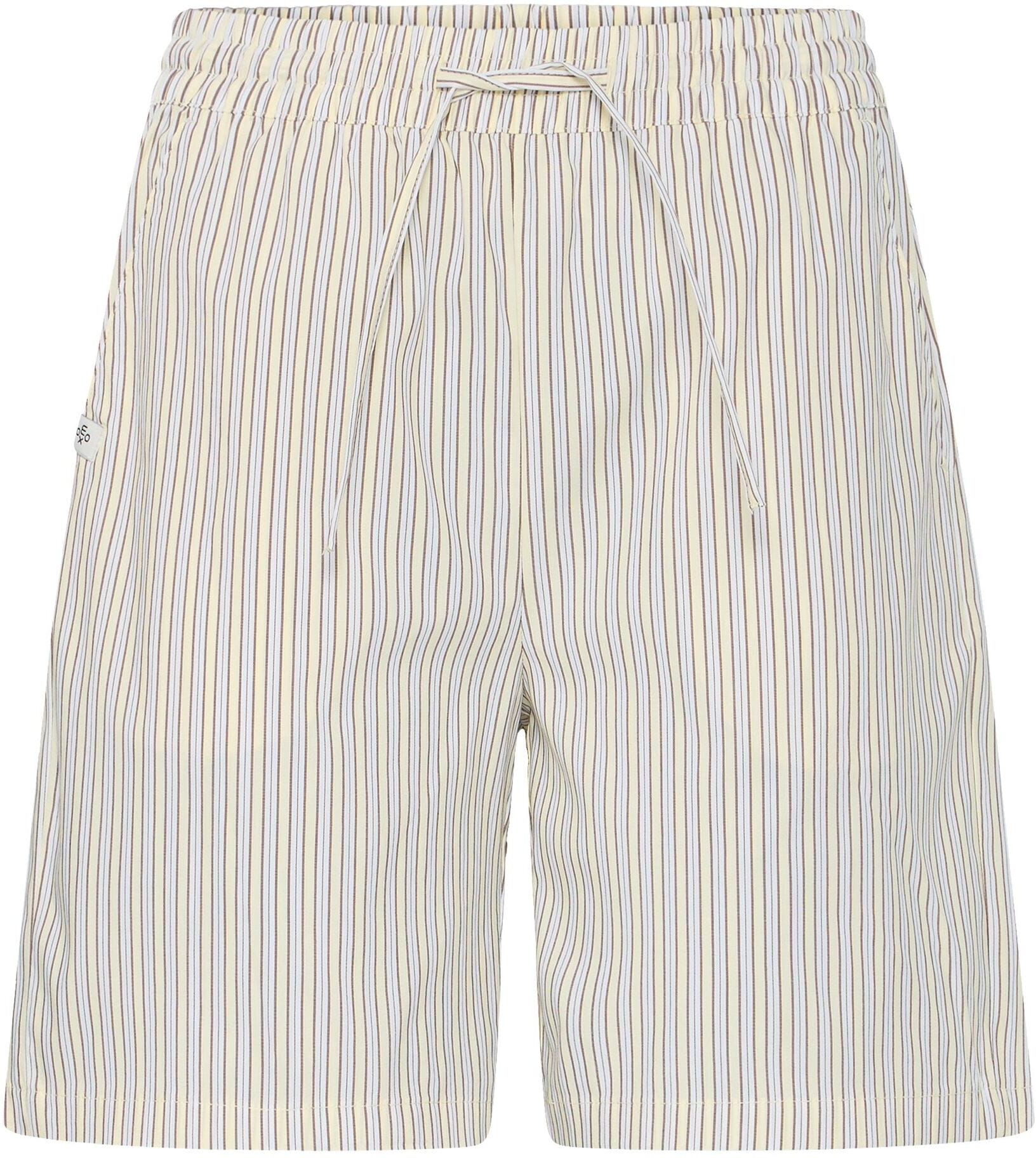 Shorts OXMO "Shorts OXFanny", Damen, Gr. 38, N-Gr, gelb (flan mix), Obermaterial: 72% Baumwolle CO. 24% Polyester PES. 4% Elasthan EL., Hosen Shorts