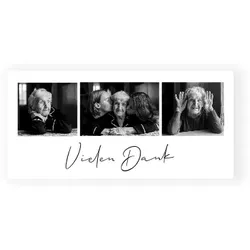 Dankeskarte Trauer: Fotoreihe mit Fotos in Weiß