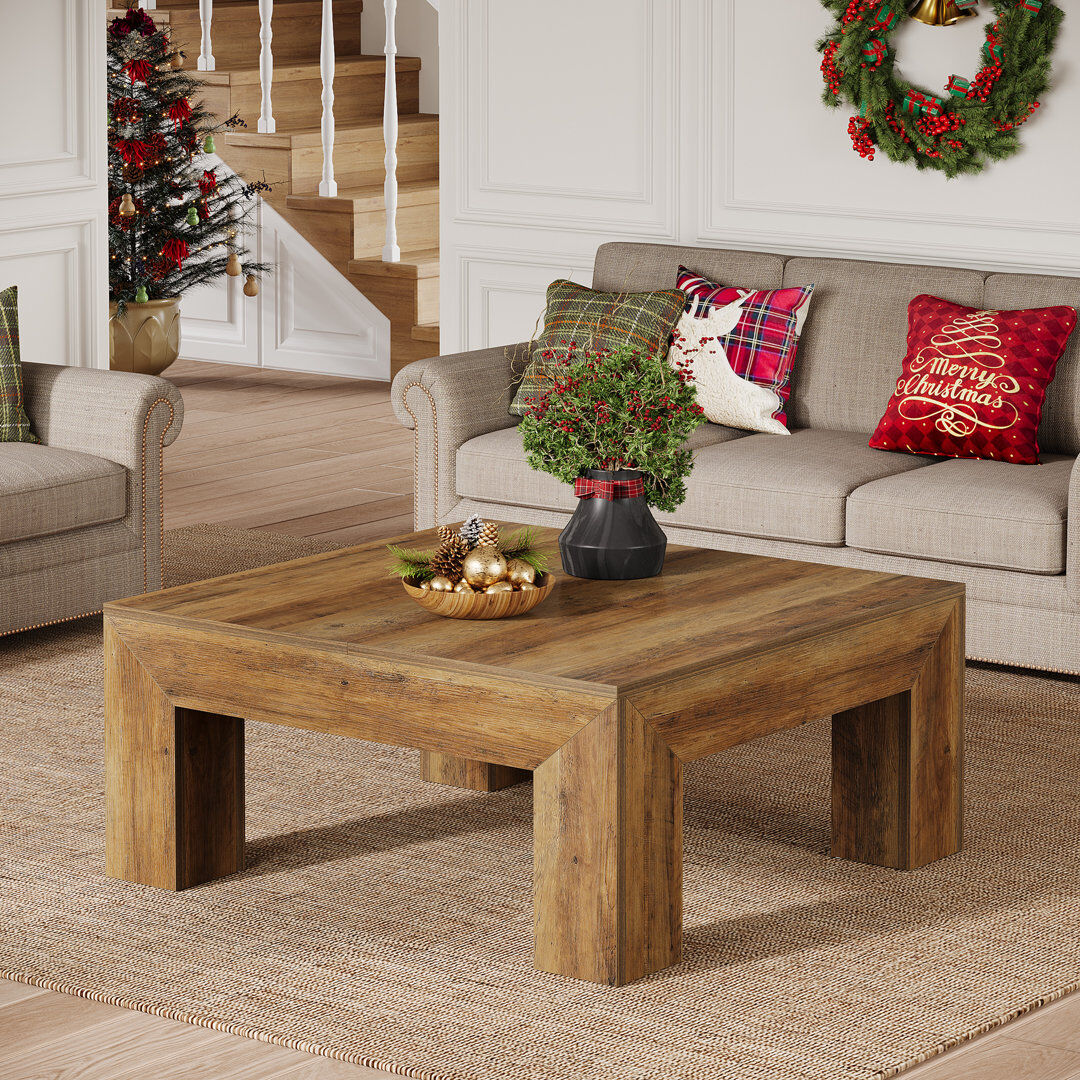 Blue Elephant 4 Legs Coffee Table Rustic Brown 50cm H X 100cm W X 100cm D