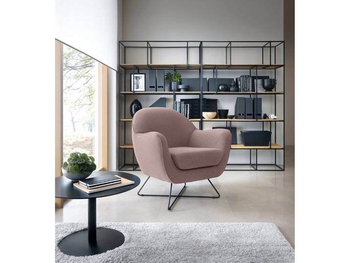 TRENDMANUFAKTUR Sessel Evora, Loungesessel, Designsessel, in zeitlosem Stil mit modernem Metallgestell