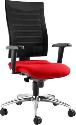 Schäfer Shop Pure Bürostuhl SSI Proline S2, mit Armlehnen, Punkt-Synchronmechanik, Bandscheibensitz, rot/schwarz
