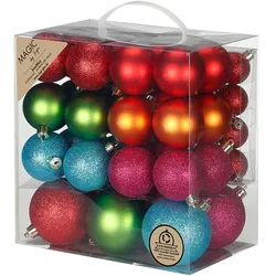54 Weihnachtskugeln Kunststoff 4-8cm Mix bruchsichere Christbaumkugeln Weihnachtsbaumkugeln Set Christbaumschmuck Weihnachtsbaumschmuck Uni