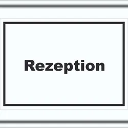HB-Druck Rezeption Schild mit Text Anmeldung Eingang waagerecht A1 (594x841mm)