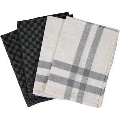 Geschirrtuch HENSSLERS "Küchenhandtücher, 50x70 cm", grau, B:50cm L:70cm, Baumwolle, Leinen, Geschirrtücher, Geschirrtuch, extrem saugstark und strapazierfähig, 80% Baumwolle / 20% Leinen