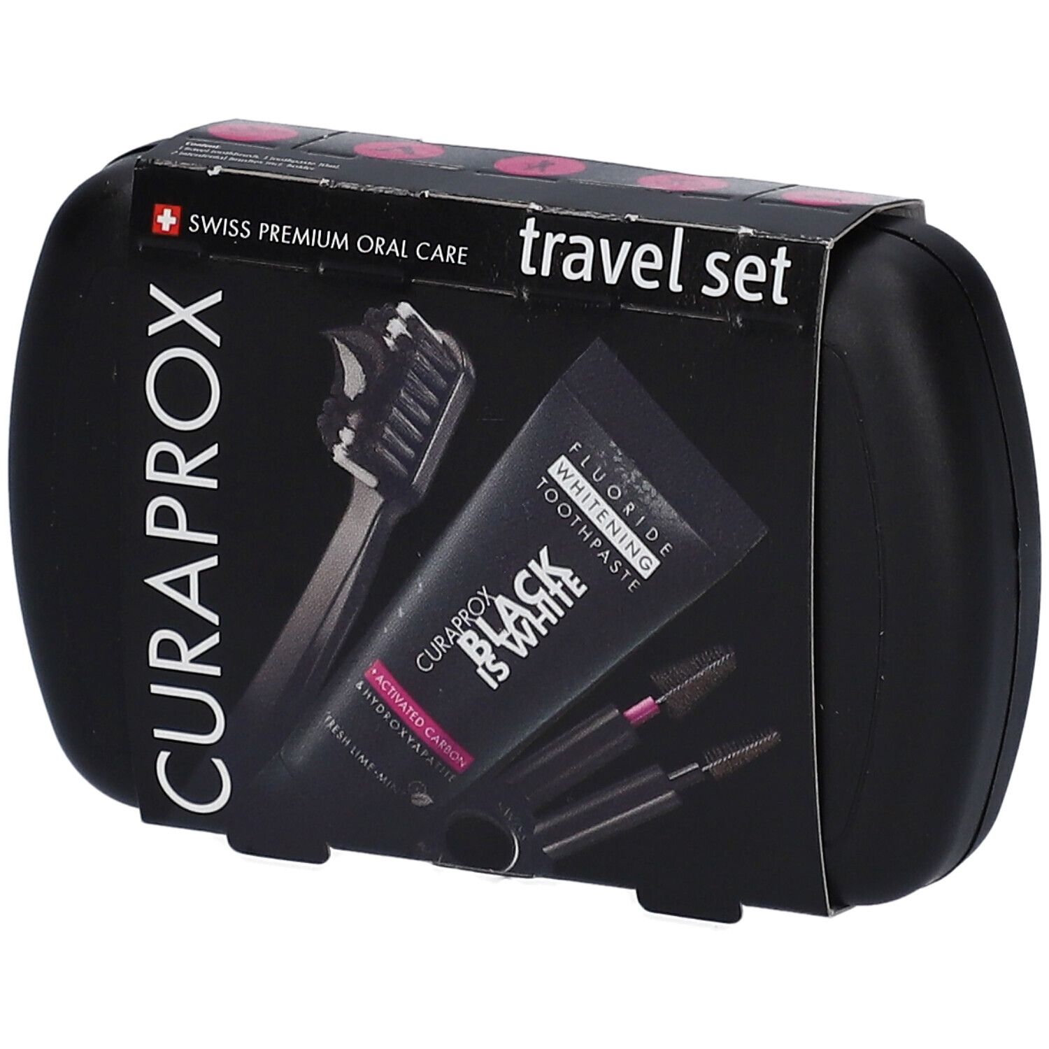 Curaprox black is white Travel-Set Zahnbürste 1 St