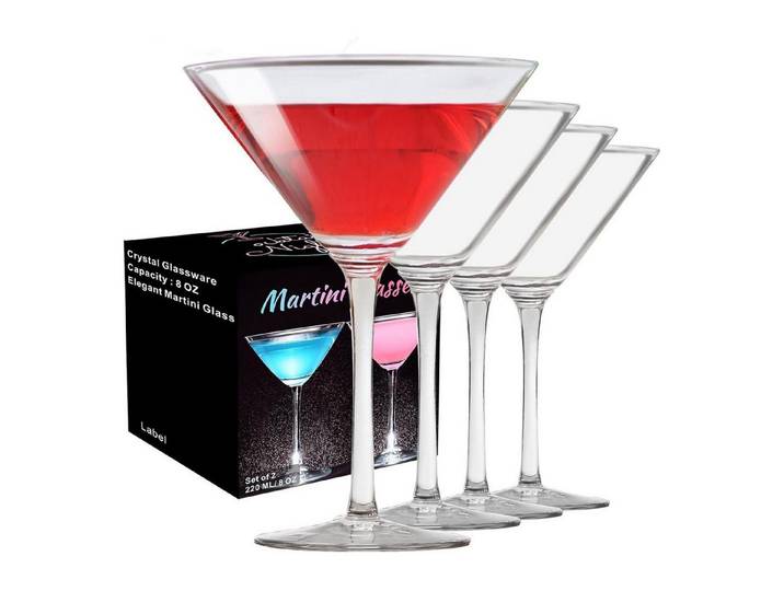 LuxusKollektion Martiniglas Martini Gläser Coupe 240 ml 4er Set Cocktails set of 4, Glas