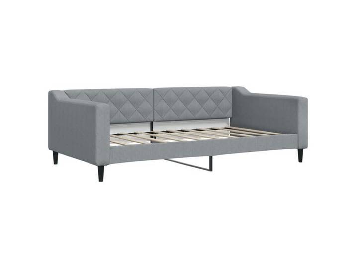 Lit chambre - Gris - Lit de jour gris clair 100x190 cm tissu_36324