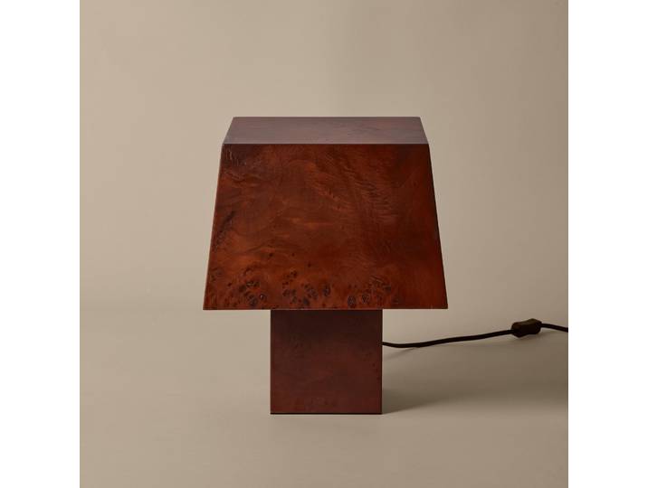 Burl Tischleuchte, FSC Burl-Holz, Höhe 33 cm - ferm LIVING - Wohnzimmer - Modern - Eckig