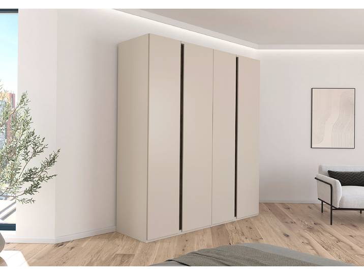 Drehtürenschrank Luana 201cm ohne Beleuchtung Beige/Kaschmir/Eiche Havanna Dekor Classic