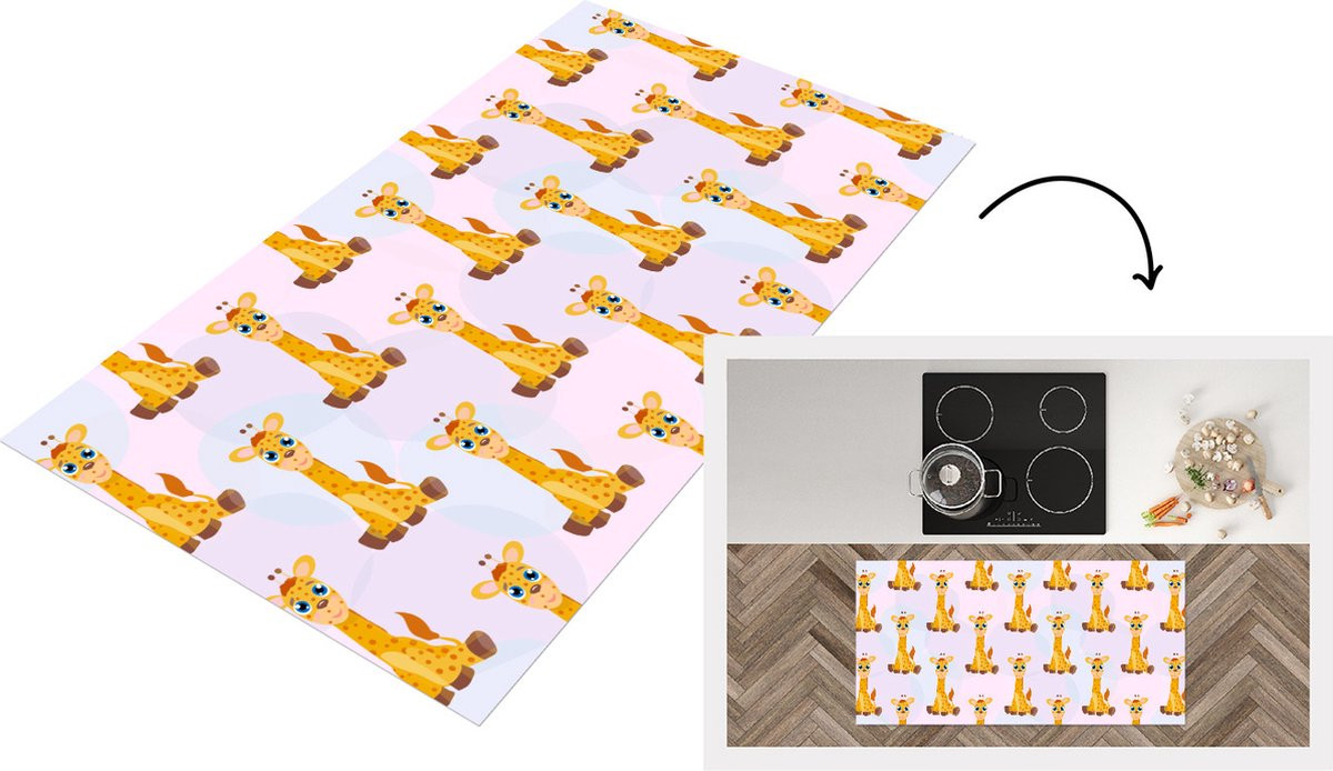 KitchenYeah Keukenloper Giraffe Patroon Vinyl B/D: 120 x 60 cm