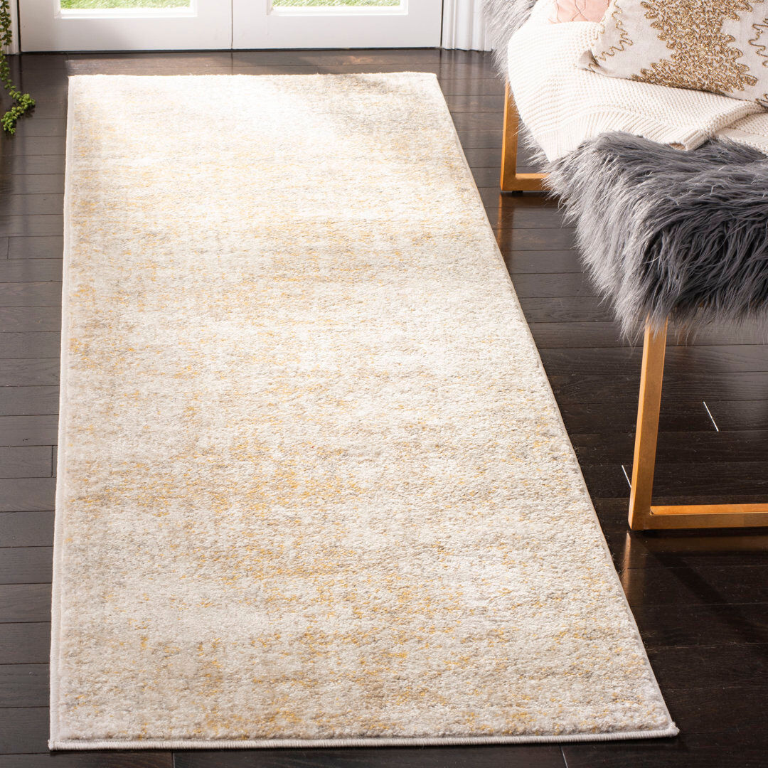 Rio Stonyford Area Rug In Cream & Gold Cream;Gold Runner 76 x 244cm