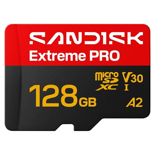 SanDisk Extreme PRO microSD UHS-I geheugenkaart met SD-adapter, 128 GB, zwart