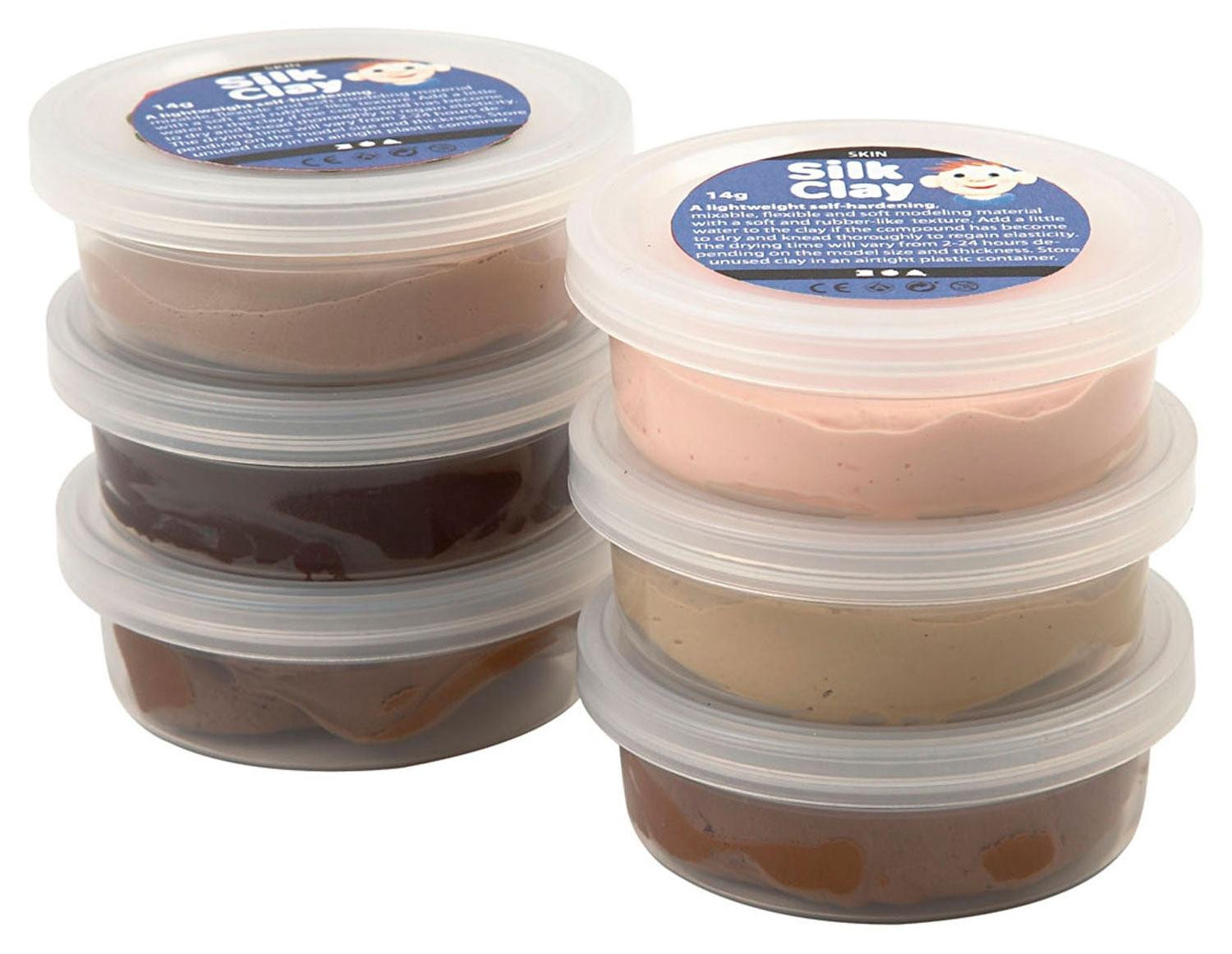 Creativ Company Silk Clay klei assortiment huidtinten 6 x 14 gram