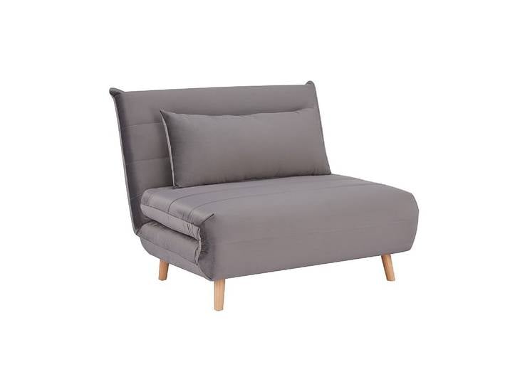 Grauer ausziehbarer Sessel SPIKE VELVET