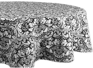 DII Black Damask Tablecloth