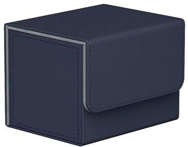 Inspired Finds MagnaGuard PU Leather Trading Card Deck Box Fits 100 Sleeved Cards navy Blue