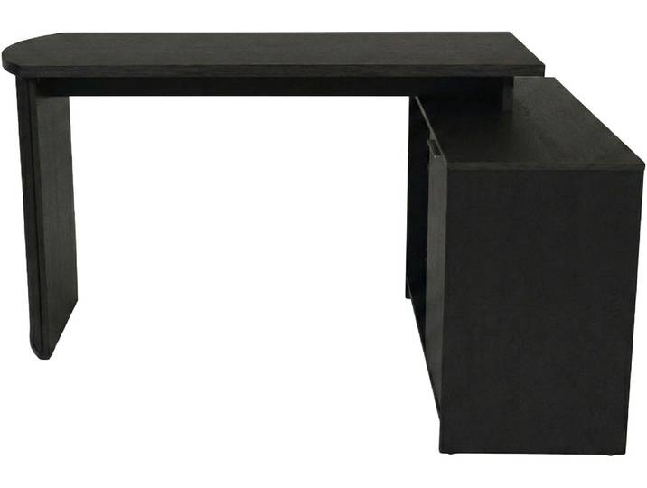 Eckschreibtisch JAHNKE MOON C 14 E , schwarz (eiche schwarz, eiche schwarz, eiche schwarz), B:140cm H:75,2cm T:100cm, Tische, Eckschreibtisch, Eckschreibtisch, wechselseitig montierbar, 2 Fächer, Breite:140 cm