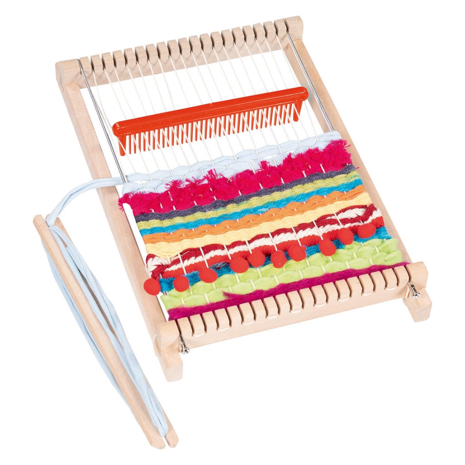 Goki Qualitäts Schul-Webrahmen 17cm mit Kamm,Schiffchen (58287)