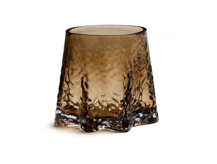 Cooee Design Lanterne en verre Ø17 cm Cognac