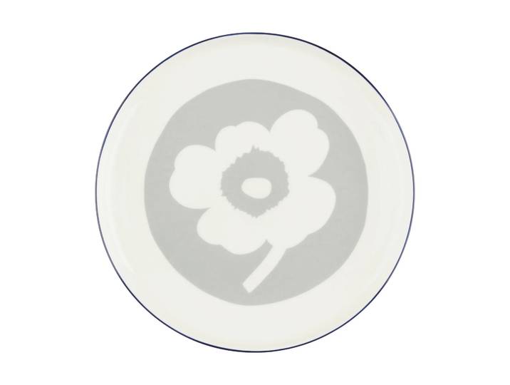 Marimekko Assiette Oiva Unikko Ø25 cm White-light grey-cobalt