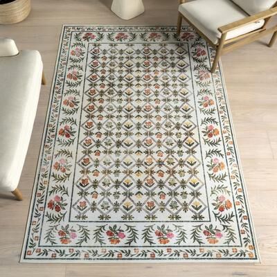 Nuloom Erina Floral Washable Area Rug