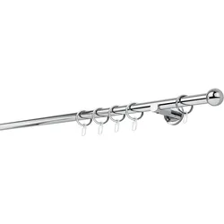 20mm,1-läufig,Rohr,Wandträger 6,5cm,Endstück ball Farbe: Chrom, Größe: 180cm