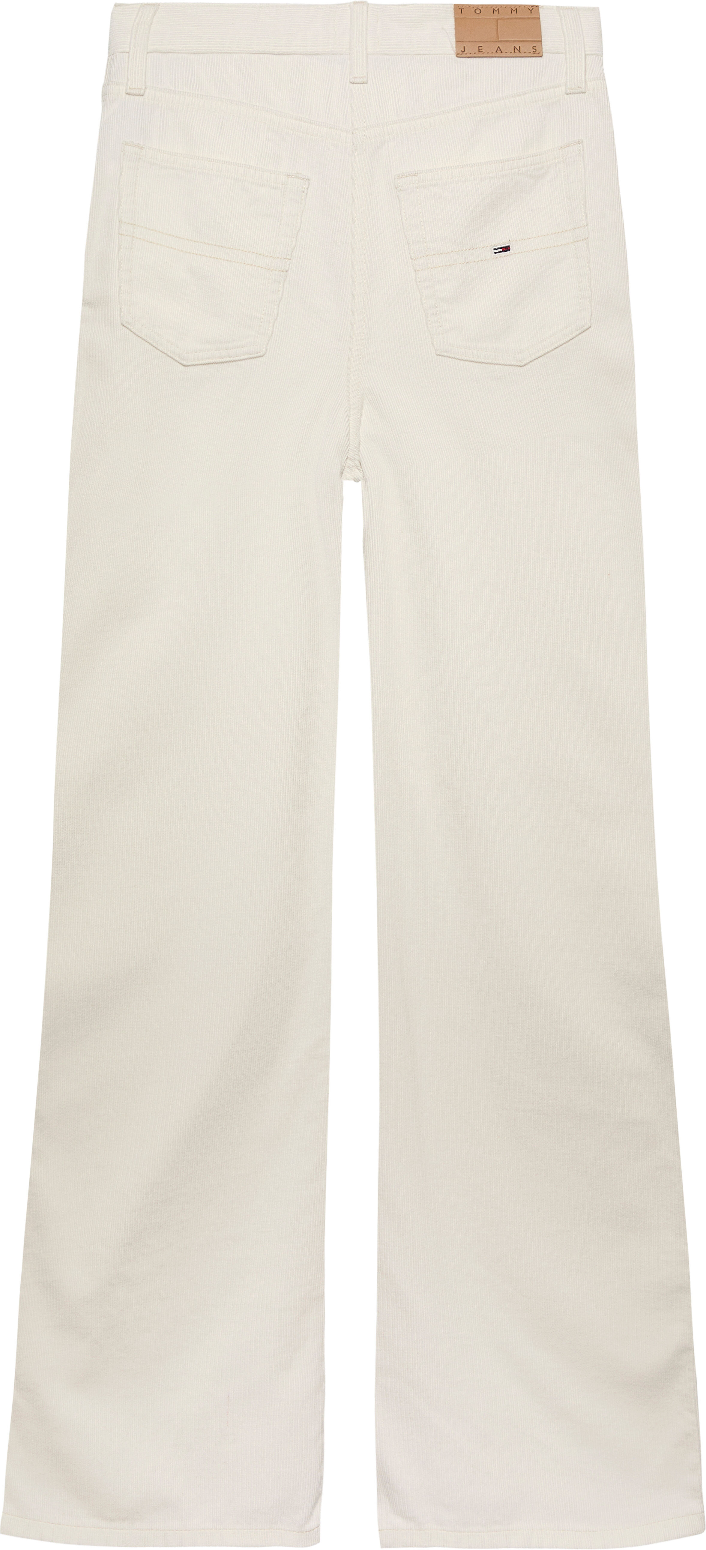 Cordhose TOMMY JEANS "TJW CLAIRE FINE CORD PANT", Damen, Gr. 34, Länge 30, weiss (ancient weiß), Cord, Obermaterial: 100% Baumwolle, unifarben, weit lang, Hosen Cordhose, aus Feincord, im 5-Pocket-Stil ancient weiß 34, Länge 30