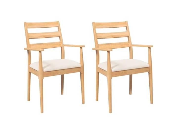KGHERMDF Esszimmerstühle mit Kissen 2 STK. Massivholz Gummibaum Ergonomische Rückenlehne, Stoßfest, Langlebig, Ideal für Esszimmer und Wohnzimmer